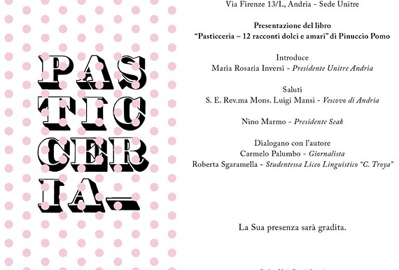 “Pasticceria-12 racconti dolci e amari”: presentazione del libro di Pinuccio Pomo
